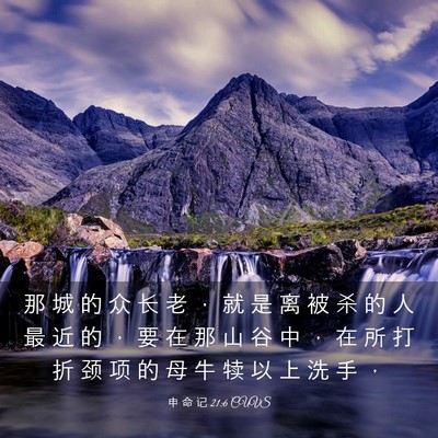 Picture 03 - 申 命 记 21:6 CUVS - 那 城 的 众 长 老 ， 就 是 离 被 杀 - Bible Verse Picture