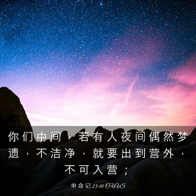 Picture 03 - 申 命 记 23:10 CUVS - 你 们 中 间 ， 若 有 人 夜 间 偶 然 - Bible Verse Picture
