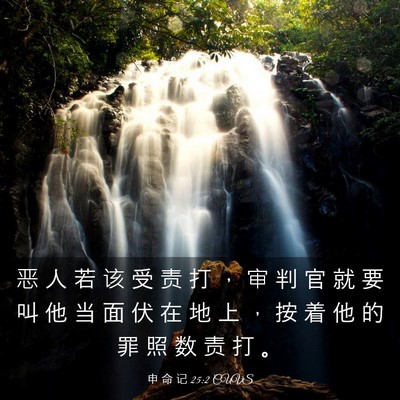 Picture 03 - 申 命 记 25:2 CUVS - 恶 人 若 该 受 责 打 ， 审 判 官 就 - Bible Verse Picture
