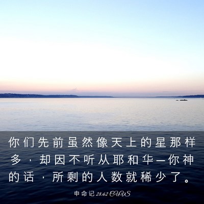 Picture 03 - 申 命 记 28:62 CUVS - 你 们 先 前 虽 然 像 天 上 的 星 那 - Bible Verse Picture