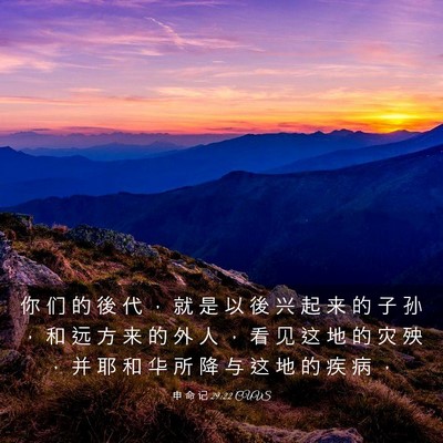 Picture 03 - 申 命 记 29:22 CUVS - 你 们 的 後 代 ， 就 是 以 後 兴 起 - Bible Verse Picture