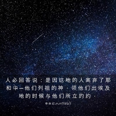 Picture 03 - 申 命 记 29:25 CUVS - 人 必 回 答 说 ： 是 因 这 地 的 人 - Bible Verse Picture