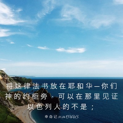 Picture 03 - 申 命 记 31:26 CUVS - 将 这 律 法 书 放 在 耶 和 华 ─ 你 - Bible Verse Picture