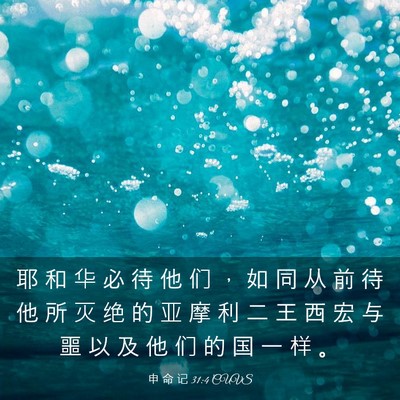 Picture 03 - 申 命 记 31:4 CUVS - 耶 和 华 必 待 他 们 ， 如 同 从 前 - Bible Verse Picture