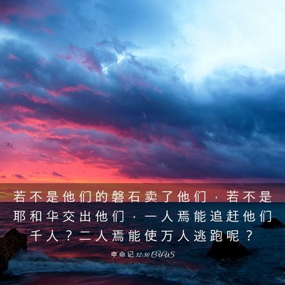Picture 03 - 申 命 记 32:30 CUVS - 若 不 是 他 们 的 磐 石 卖 了 他 们 - Bible Verse Picture