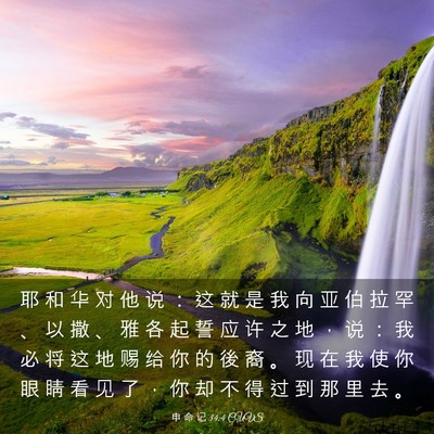 Picture 03 - 申 命 记 34:4 CUVS - 耶 和 华 对 他 说 ： 这 就 是 我 向 - Bible Verse Picture