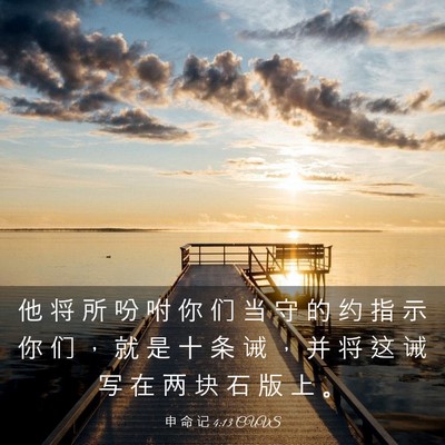 Picture 03 - 申 命 记 4:13 CUVS - 他 将 所 吩 咐 你 们 当 守 的 约 指 - Bible Verse Picture