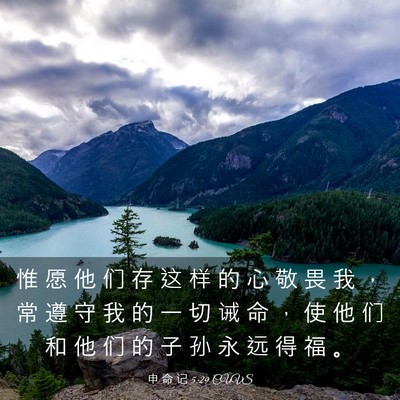 Picture 03 - 申 命 记 5:29 CUVS - 惟 愿 他 们 存 这 样 的 心 敬 畏 我 - Bible Verse Picture