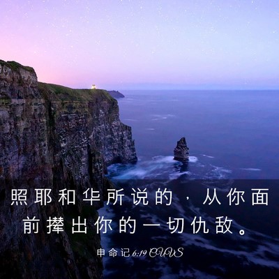 Picture 03 - 申 命 记 6:19 CUVS - 照 耶 和 华 所 说 的 ， 从 你 面 前 - Bible Verse Picture