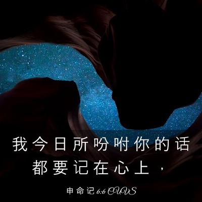 Picture 03 - 申 命 记 6:6 CUVS - 我 今 日 所 吩 咐 你 的 话 都 要 记 - Bible Verse Picture