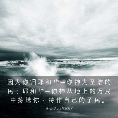 Picture 03 - 申 命 记 7:6 CUVS - 因 为 你 归 耶 和 华 ─ 你 神 为 圣 - Bible Verse Picture