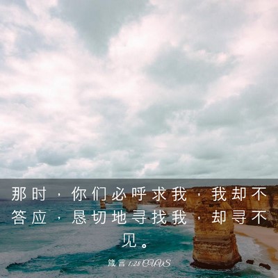 Picture 03 - 箴 言 1:28 CUVS - 那 时 ， 你 们 必 呼 求 我 ， 我 却 - Bible Verse Picture