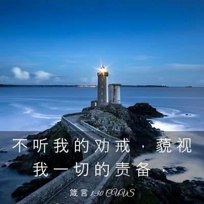 Picture 03 - 箴 言 1:30 CUVS - 不 听 我 的 劝 戒 ， 藐 视 我 一 切 - Bible Verse Picture