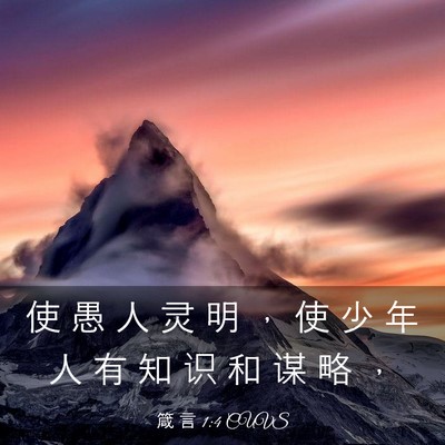 Picture 03 - 箴 言 1:4 CUVS - 使 愚 人 灵 明 ， 使 少 年 人 有 知 - Bible Verse Picture