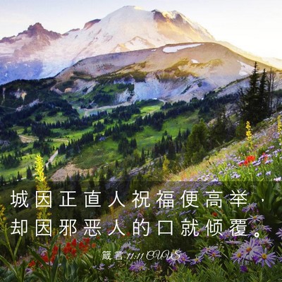 Picture 03 - 箴 言 11:11 CUVS - 城 因 正 直 人 祝 福 便 高 举 ， 却 - Bible Verse Picture
