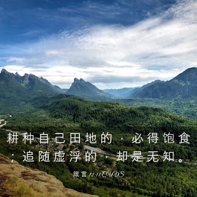 Picture 03 - 箴 言 12:11 CUVS - 耕 种 自 己 田 地 的 ， 必 得 饱 食 - Bible Verse Picture