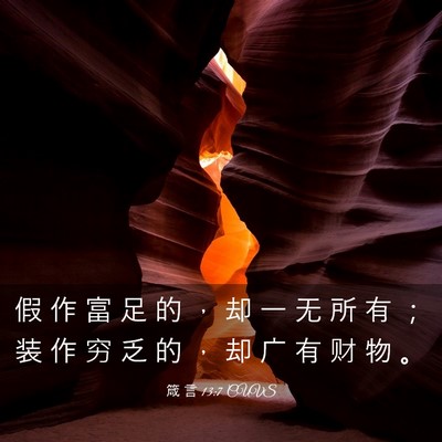 Picture 03 - 箴 言 13:7 CUVS - 假 作 富 足 的 ， 却 一 无 所 有 ； - Bible Verse Picture