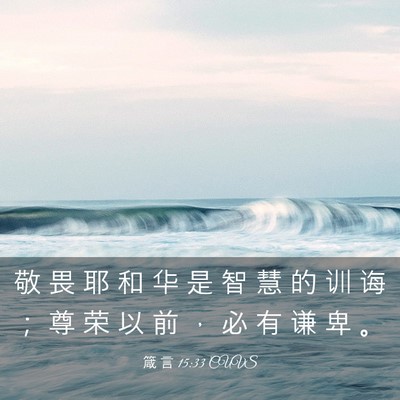 Picture 03 - 箴 言 15:33 CUVS - 敬 畏 耶 和 华 是 智 慧 的 训 诲 ； - Bible Verse Picture