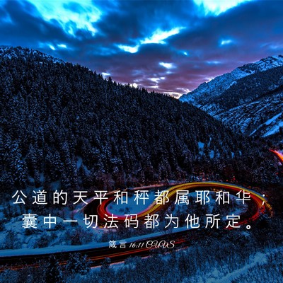 Picture 03 - 箴 言 16:11 CUVS - 公 道 的 天 平 和 秤 都 属 耶 和 华 - Bible Verse Picture