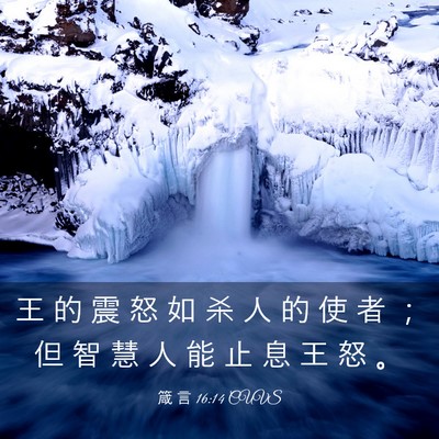 Picture 03 - 箴 言 16:14 CUVS - 王 的 震 怒 如 杀 人 的 使 者 ； 但 - Bible Verse Picture