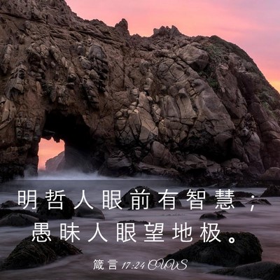 Picture 03 - 箴 言 17:24 CUVS - 明 哲 人 眼 前 有 智 慧 ； 愚 昧 人 - Bible Verse Picture