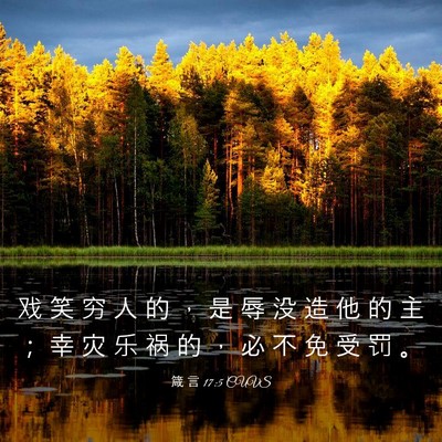 Picture 03 - 箴 言 17:5 CUVS - 戏 笑 穷 人 的 ， 是 辱 没 造 他 的 - Bible Verse Picture