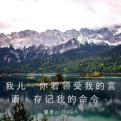 Picture 03 - 箴 言 2:1 CUVS - 我 儿 ， 你 若 领 受 我 的 言 语 ， - Bible Verse Picture