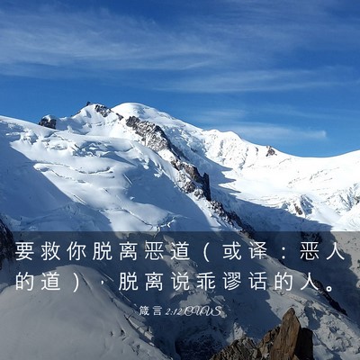Picture 03 - 箴 言 2:12 CUVS - 要 救 你 脱 离 恶 道 （ 或 译 ： 恶 - Bible Verse Picture