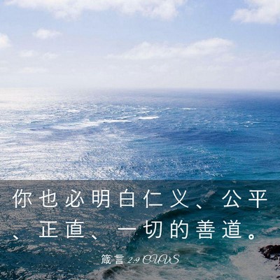 Picture 03 - 箴 言 2:9 CUVS - 你 也 必 明 白 仁 义 、 公 平 、 正 - Bible Verse Picture