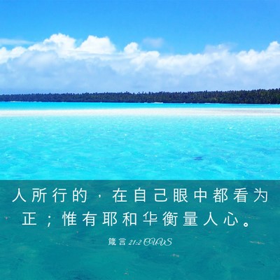 Picture 03 - 箴 言 21:2 CUVS - 人 所 行 的 ， 在 自 己 眼 中 都 看 - Bible Verse Picture