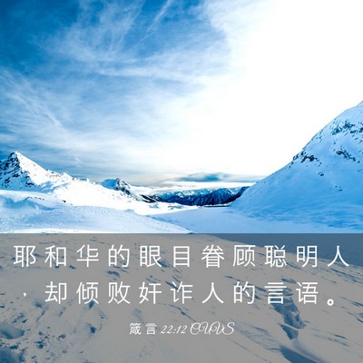 Picture 03 - 箴 言 22:12 CUVS - 耶 和 华 的 眼 目 眷 顾 聪 明 人 ， - Bible Verse Picture
