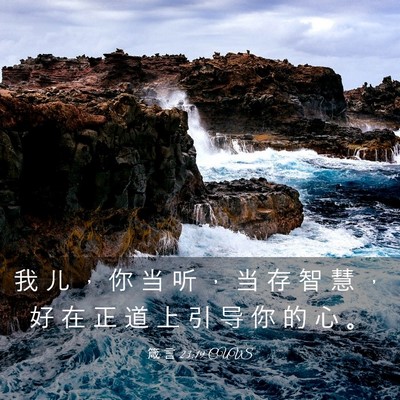 Picture 03 - 箴 言 23:19 CUVS - 我 儿 ， 你 当 听 ， 当 存 智 慧 ， - Bible Verse Picture
