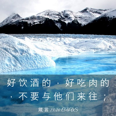 Picture 03 - 箴 言 23:20 CUVS - 好 饮 酒 的 ， 好 吃 肉 的 ， 不 要 - Bible Verse Picture