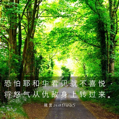 Picture 03 - 箴 言 24:18 CUVS - 恐 怕 耶 和 华 看 见 就 不 喜 悦 ， - Bible Verse Picture