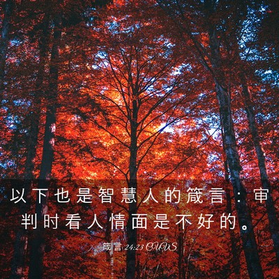 Picture 03 - 箴 言 24:23 CUVS - 以 下 也 是 智 慧 人 的 箴 言 ： 审 - Bible Verse Picture