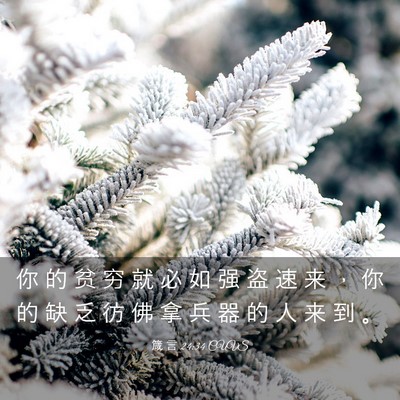 Picture 03 - 箴 言 24:34 CUVS - 你 的 贫 穷 就 必 如 强 盗 速 来 ， - Bible Verse Picture