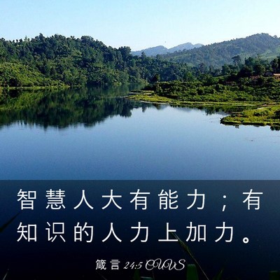 Picture 03 - 箴 言 24:5 CUVS - 智 慧 人 大 有 能 力 ； 有 知 识 的 - Bible Verse Picture