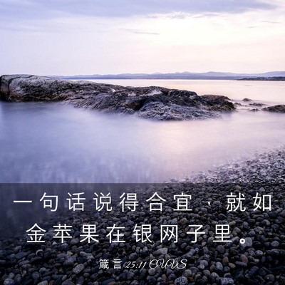 Picture 03 - 箴 言 25:11 CUVS - 一 句 话 说 得 合 宜 ， 就 如 金 苹 - Bible Verse Picture
