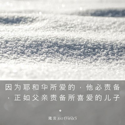Picture 03 - 箴 言 3:12 CUVS - 因 为 耶 和 华 所 爱 的 ， 他 必 责 - Bible Verse Picture