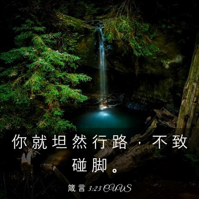 Picture 03 - 箴 言 3:23 CUVS - 你 就 坦 然 行 路 ， 不 致 碰 脚 - Bible Verse Picture