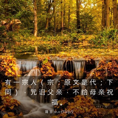 Picture 03 - 箴 言 30:11 CUVS - 有 一 宗 人 （ 宗 ： 原 文 是 代 ； - Bible Verse Picture
