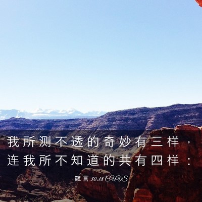 Picture 03 - 箴 言 30:18 CUVS - 我 所 测 不 透 的 奇 妙 有 三 样 ， - Bible Verse Picture
