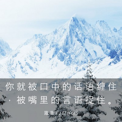 Picture 03 - 箴 言 6:2 CUVS - 你 就 被 口 中 的 话 语 缠 住 ， 被 - Bible Verse Picture