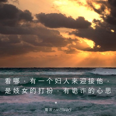 Picture 03 - 箴 言 7:10 CUVS - 看 哪 ， 有 一 个 妇 人 来 迎 接 他 - Bible Verse Picture