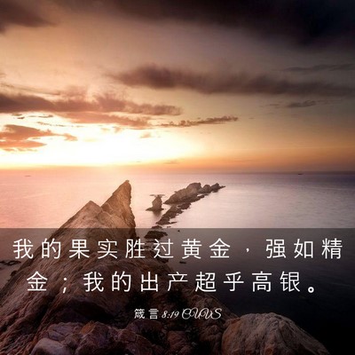 Picture 03 - 箴 言 8:19 CUVS - 我 的 果 实 胜 过 黄 金 ， 强 如 精 - Bible Verse Picture