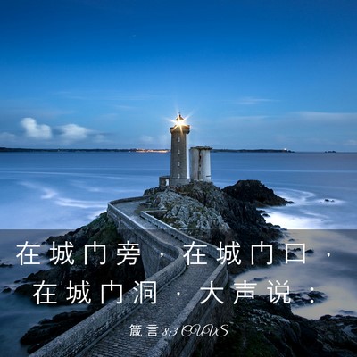Picture 03 - 箴 言 8:3 CUVS - 在 城 门 旁 ， 在 城 门 口 ， 在 城 - Bible Verse Picture