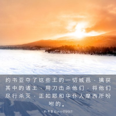 Picture 03 - 约 书 亚 记 11:12 CUVS - 约 书 亚 夺 了 这 些 王 的 一 切 城 - Bible Verse Picture