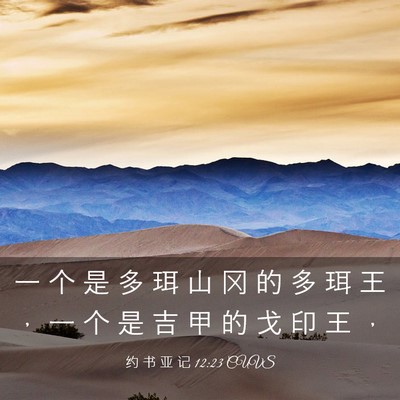Picture 03 - 约 书 亚 记 12:23 CUVS - 一 个 是 多 珥 山 冈 的 多 珥 王 ， - Bible Verse Picture