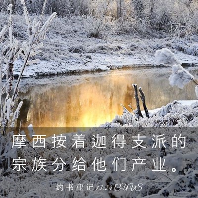 Picture 03 - 约 书 亚 记 13:24 CUVS - 摩 西 按 着 迦 得 支 派 的 宗 族 分 - Bible Verse Picture