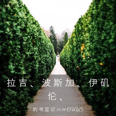 Picture 03 - 约 书 亚 记 15:39 CUVS - 拉 吉 、 波 斯 加 、 伊 矶 伦 - Bible Verse Picture
